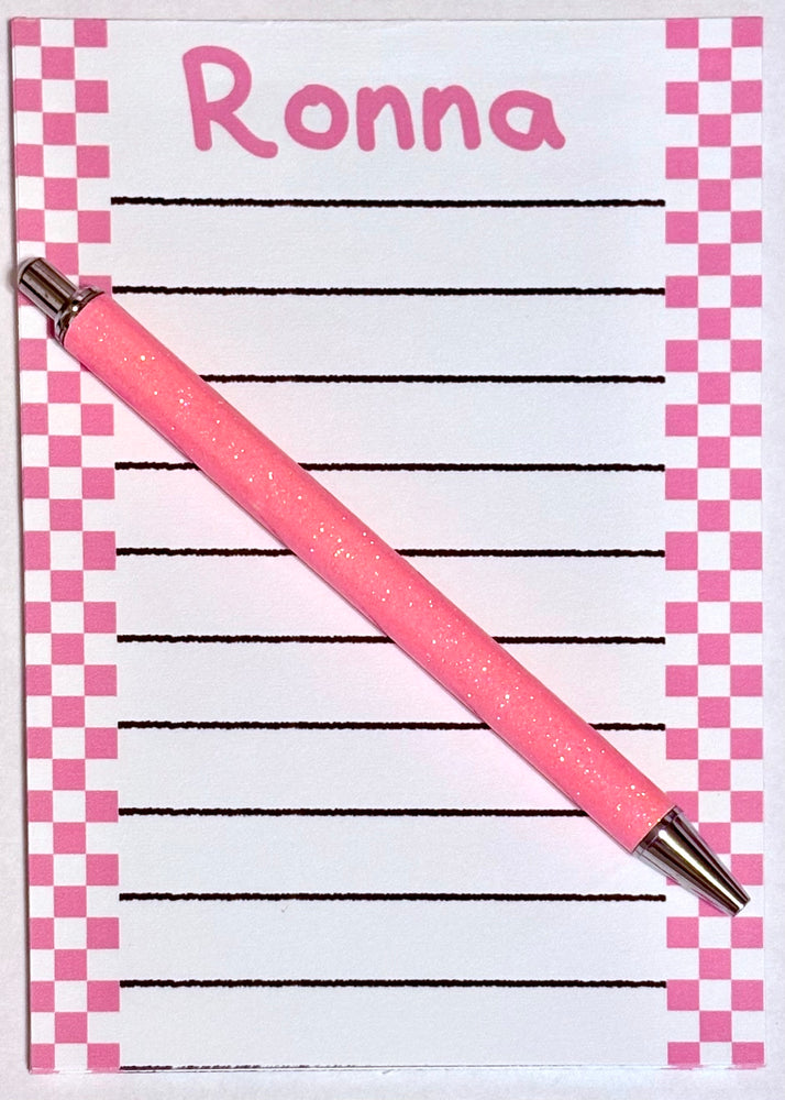 Checkered In Pink Notepad