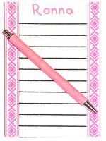 Pink Aztec Custom Notepad